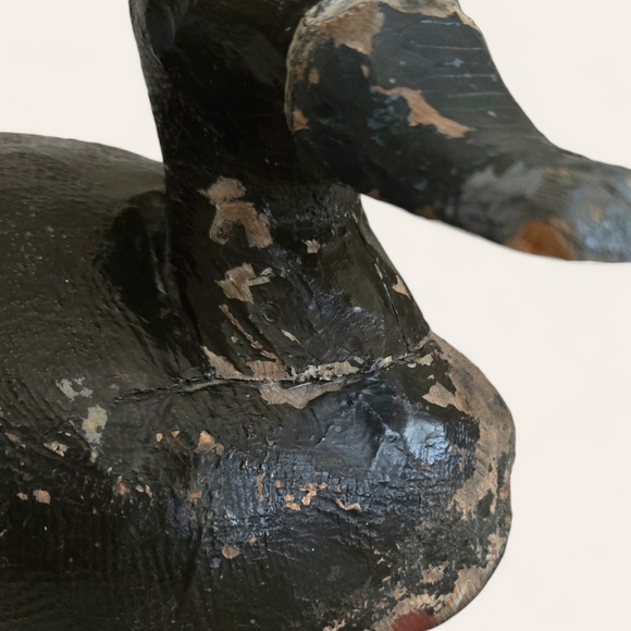 Chippy Brown Duck Decoy, Vintage Wooden Handmade Rustic Primitive Shelf Folk Art - Picture 5 of 11